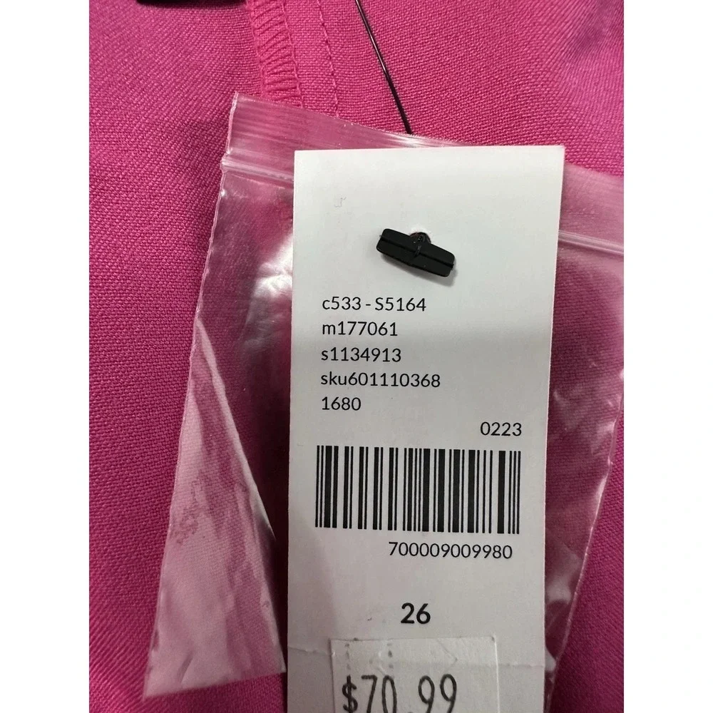 NWT Lane Bryant High-Rise Perfect Drape Wide Leg Capri Pant / Hot Pink / Size 26